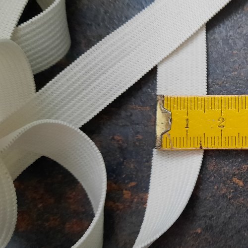 Elastique souple largeur 15mm / 1,5cm blanc vendu au mètre