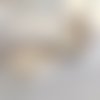 104-biais petites roses feuilles vertes sur fond beige - vendu au mètre