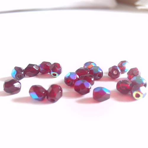 Lot de 10 perles olive à facettes 4x3mm