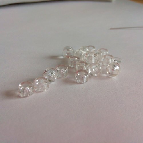20 perles pony en verre tchèque crystal 6mm
