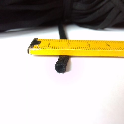 5m elastique tubulaire noir très souple diamètre 5 mm - 0.52 € le mètre