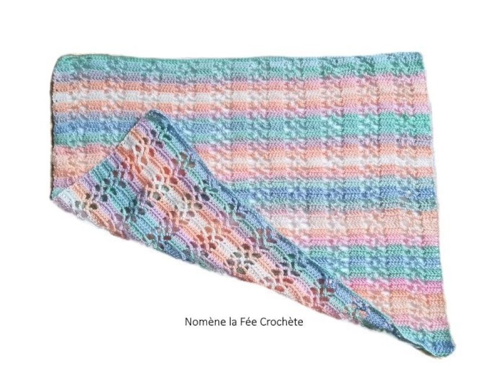 Couverture Multicolore Pour Bebe Fille Ou Garcon Plaid De Naissance Arc En Ciel Fait Main Au Crochet Un Grand Marche