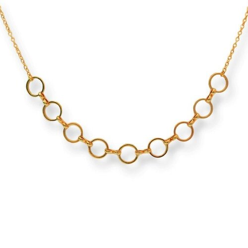 Collier délicat minimaliste chaîne anneaux doré à l 'or fin bijou fait main / bijou de créateur / handmade / modern féminine