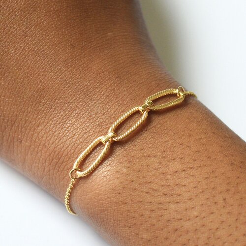 Bracelet femme minimaliste délicat doré à l or fin, chaîne fine,chaîne grosse maille, cadeau pour elle