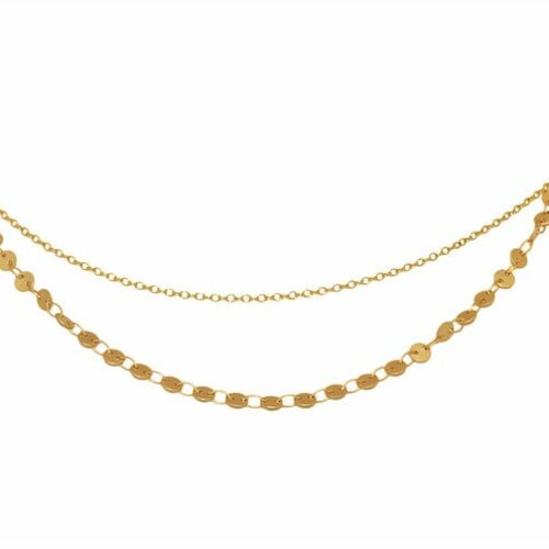 Bracelet multi- rangs délicat minimaliste chaîne disques doré à l 'or fin bijou fait main / bijou de créateur / handmade / moderne fém
