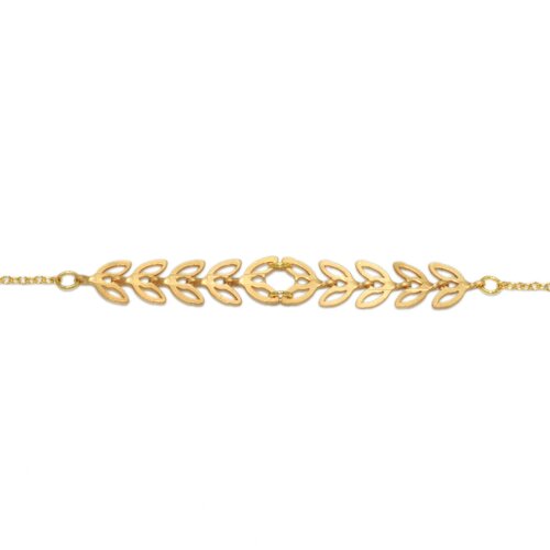 Bracelet délicat minimaliste chaîne feuille de laurier à l 'or fin