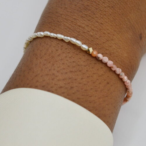 Bracelet femmes de pierres naturelles de rhodochrosite, bracelet de mariage