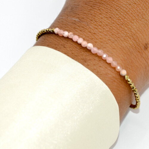 Bracelet femmes de pierres naturelles de rhodochrosite, bracelet de mariage ,bracelet minimaliste, bracelet délicat ,