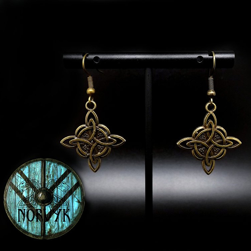 Boucles d'oreilles viking femme entrelacs inspiration lagertha.