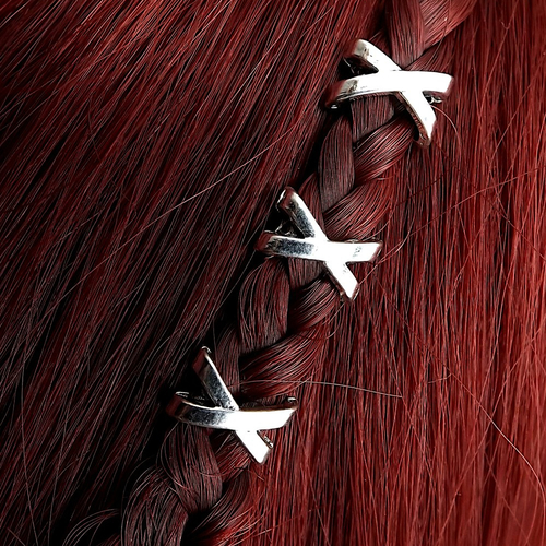 Lot de 3 perles viking à cheveux ou à barbe, accessoire bijoux cheveux