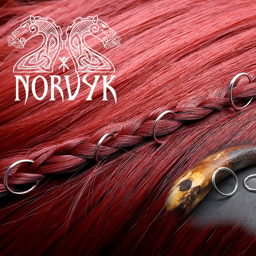 Lot de 5 anneaux viking à cheveux.