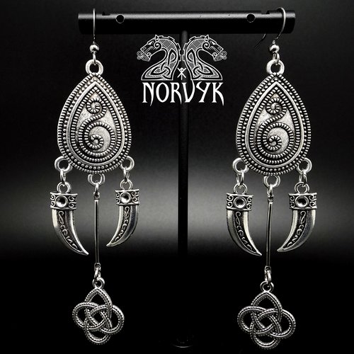 Boucles d'oreilles pendantes viking pour femme, corne à boire, cadeau