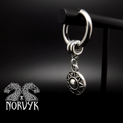Mono créole viking en acier inoxydable bouclier et métal, homme ou femme, cadeau