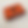 Pochette plate harris tweed orange