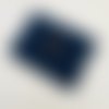 Pochette plate harris tweed bleu