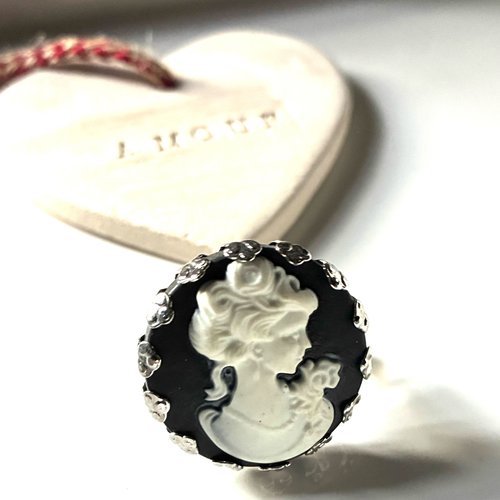 Bague camée réglable