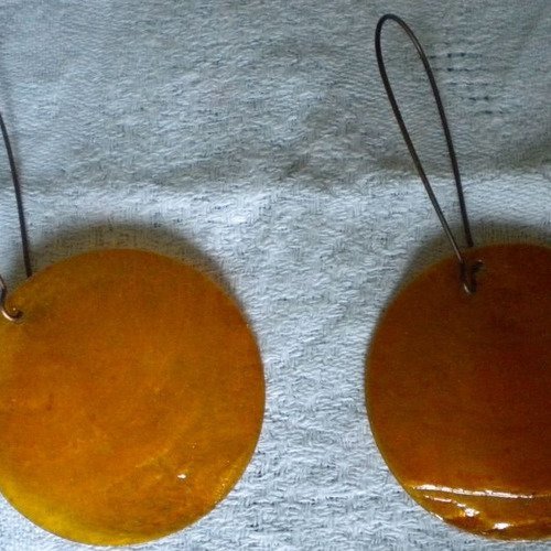 Boucles d'oreilles nacre orange
