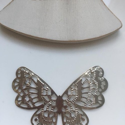 Estampe papillon métal argenté