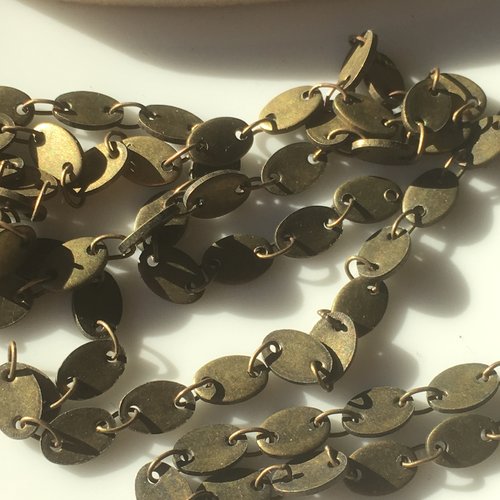 20cm de chaîne bronze mini maillons ovales