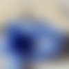 Ruban coton largeur 10mm bleu ciel inscription gla gla  x85cm
