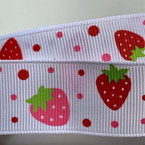 Ruban coton largeur 23mm les fraises 180cm