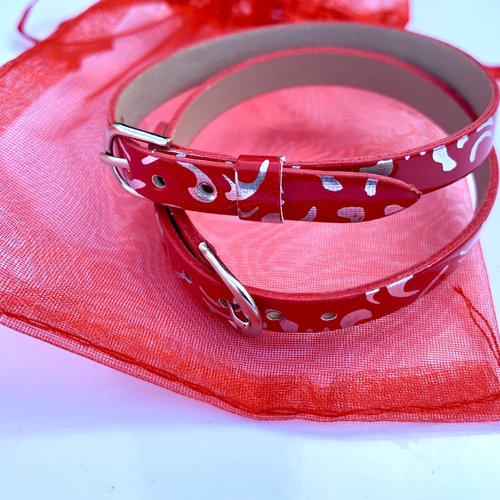 Bracelet simili cuir en rouge x1
