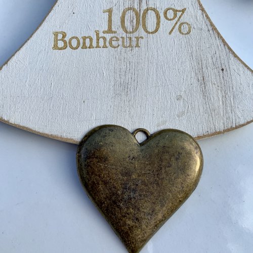 Pendentif coeur en bronze avec piquot 3cm