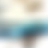 Rubans satin à message turquoise et bleu 2x60cm