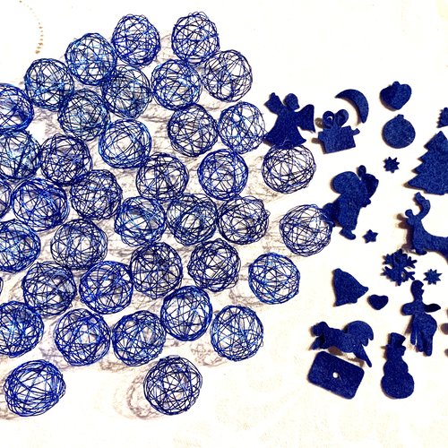 Lot de décorations de noël en bleu x64 -kit noël