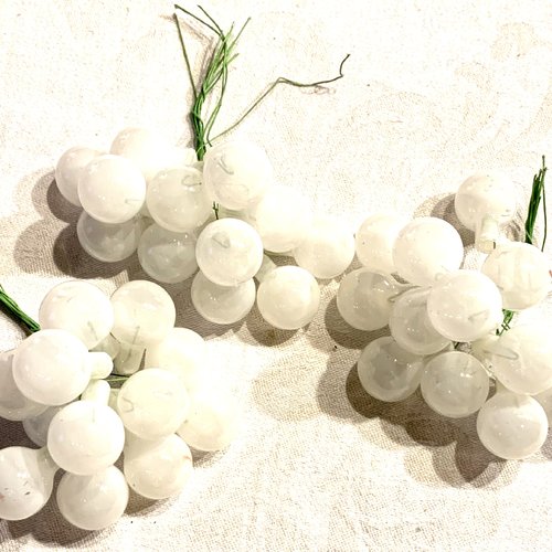 Lot de 3 bouquets de boules blanches spécial décor pour noël