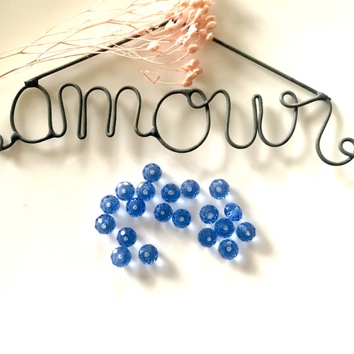 20 perles rondes facettées en cristal en bleu 4mm