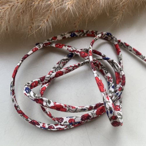 Cordon liberty en rouge et bleu x80 cm