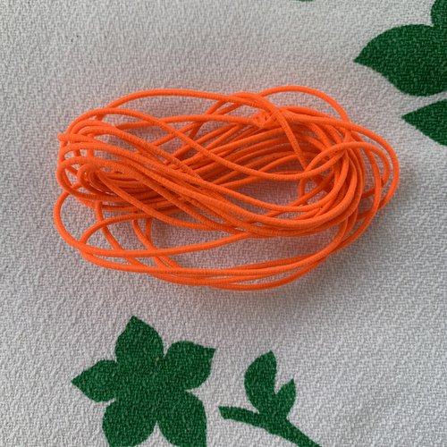 1.90 mètre de fil élastique orange fluo diamètre 1mm