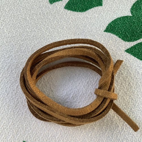 0.75 mètre de cordon suédine marron mordoré 2mm