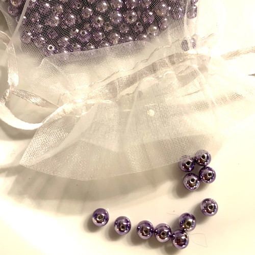300 perles rondes en mauve 5mm