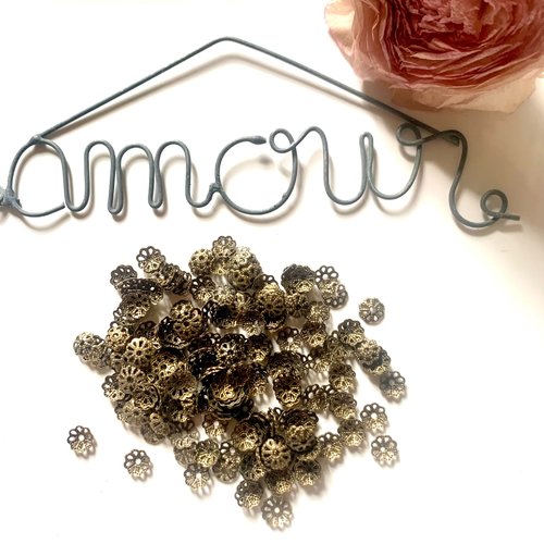 170 coupelles fleurs en bronze 5mm