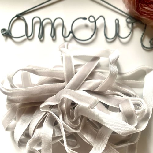 Ruban velours 7mm gris x3,5m