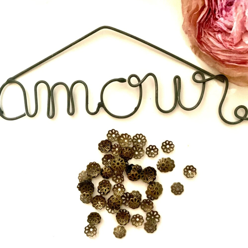 60 coupelles rondes en bronze 4mm
