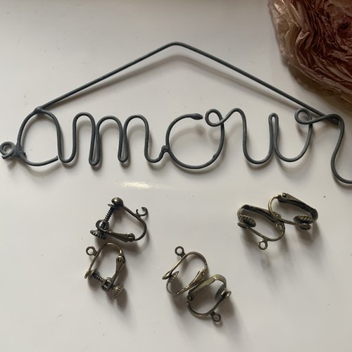 3 paire boucles d'oreilles bronze clips