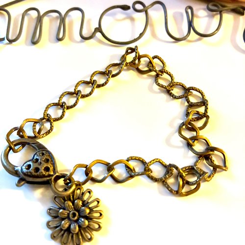 Bracelet chaîne bronze maille 8 mm x22cm