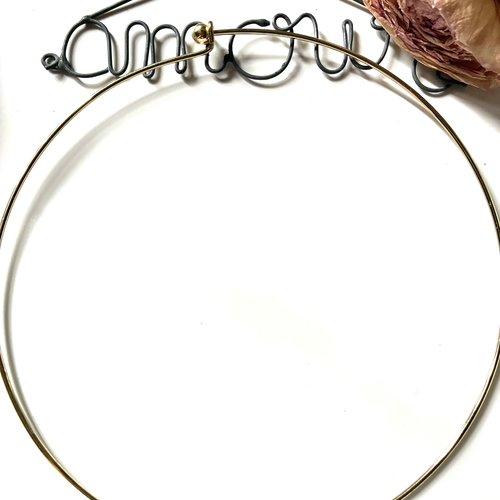 Collier jonc tour de cou rigide en métal doré x1
