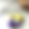 4 macarons en jaune et violet