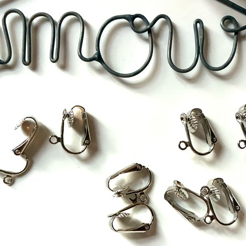 4 paires boucles d'oreilles métal argenté oreilles non percées - clips
