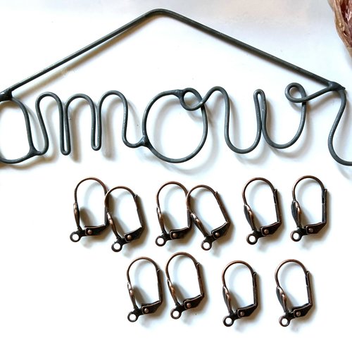 Lot 10 supports de boucles d'oreilles coquillages cuivre (5 paires)