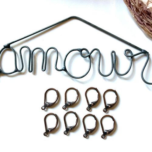 Lot 8 attaches boucles d'oreilles dormeuses en cuivre (4 paires)