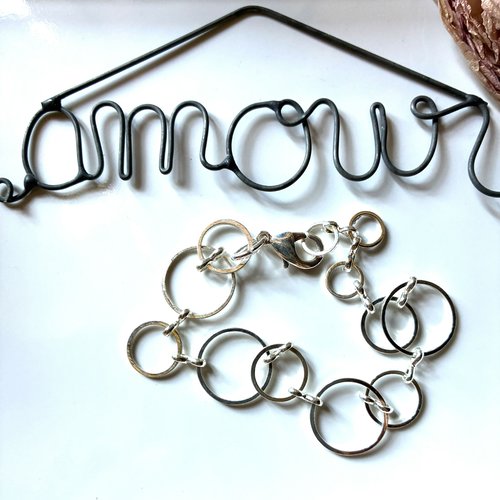 Bracelet métal 21 cm mailles rondes