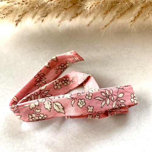 42cm biais liberty capel rose  0,5cm plié