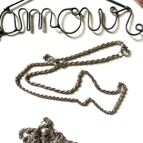 Collier chaîne mailles métal argenté x1