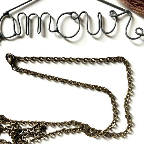 Collier chaîne maille fine bronze avec fermoir x1