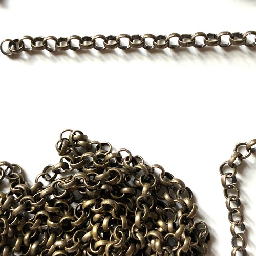 62 cm de chaîne maille ronde 3mm bronze